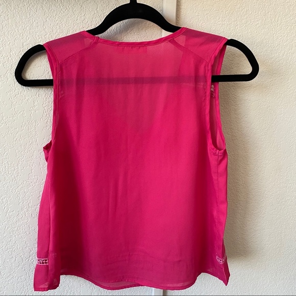 ELODIE PINK CROP PINK TOP SLEEVELESS XS - Picture 3 of 4